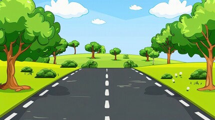 A clear road stretching into the distance under a bright sky, offering a versatile background for various visual projects