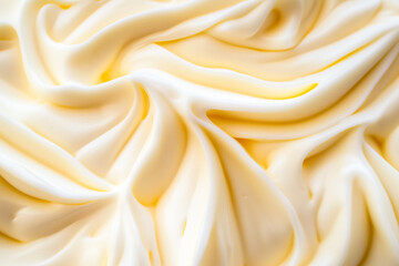 Fototapeta premium Smooth and creamy texture of luxurious buttercream frosting ideal for delicious desserts and baking.