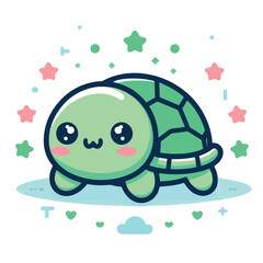 cute turtle image vector