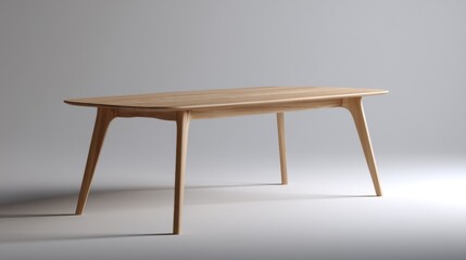 Minimal wooden table on neutral background	