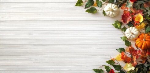 Autumnal Decor on White Wood (1)