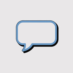 Naklejka premium Cute Speech Bubble Icon with Thick Black Outline Featuring a Red Heart Inside on Soft Beige Background