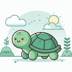 cute turtle image vector