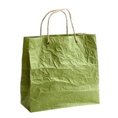 Isolated Green Paper Bag