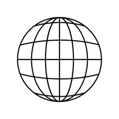 globe icon of web image. Global network sign. World black and white sign or icon. Vector