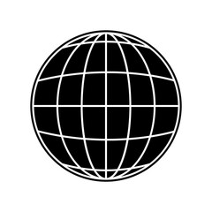 Globe black Icon vector illustration, Open web symbol icon, www symbol, Web icon, website, home icon set, earth clip art, globe symbol isolated on white background