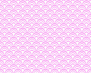 Pink Seigaiha Pattern, Hand Painted Watercolor Japanese Wave Design for Cute Packaging, Stationery, and Spring-Themed Backgrounds