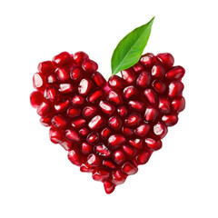 Isolated Heart Shape Made of Pomegranate Seeds