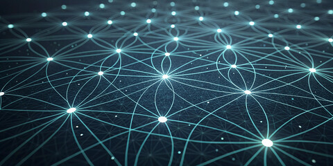 Abstract blue starry background with glowing lights and a magical night sky design