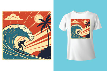 Summer T-Shirt Design – Beach Vibes, Tropical Paradise, and Sunshine Style Graphic