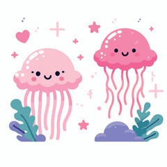cute jellyfish vector image