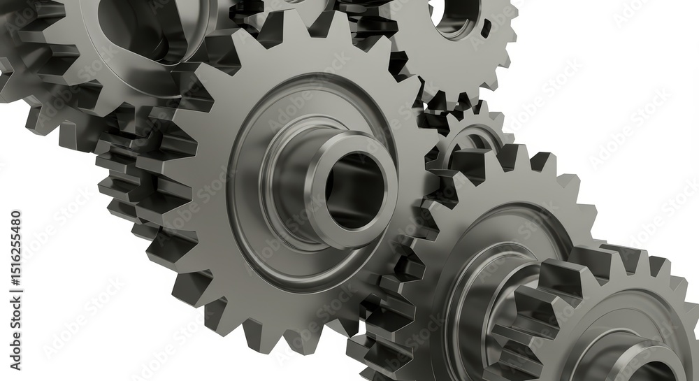 Poster interlocking gears: precision and mechanical synergy