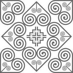 Seamless black Hmong pattern
