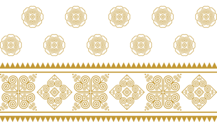 Seamless golden Hmong pattern