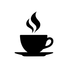 Steaming Silhouette: A minimalist, high-contrast representation of a coffee cup. It exudes a sense of warmth and simplicity, capturing the essence of a classic beverage.