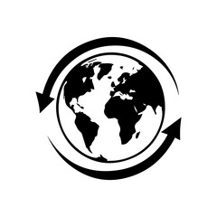 Global Connections: The world at your fingertips, symbolized by a graphic illustration of the Earth, encircled by arrows. A timeless representation of unity, interconnectedness, and worldwide impact.