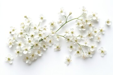 Beautiful white flowers arranged elegantly on a clean background in natural light