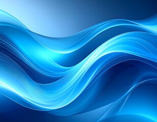 Obraz premium Abstract blue flowing waves