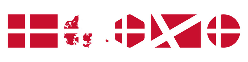 Obraz premium Denmark flag stickers icon set