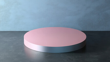 Pink podium display presentation on white background on transparent background