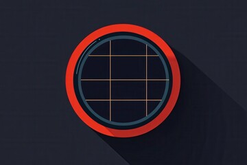 Abstract design of a circular grid with contrasting colors and shadows