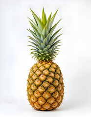 Vibrant juicy pineapple white background