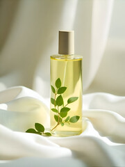 Massage oil bottle eucalyptus leaves