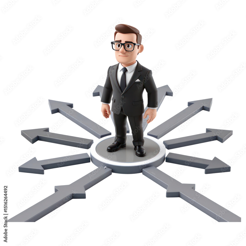 Aufkleber decision-making dynamics business professional navigating choices office environment 3d focus on dir