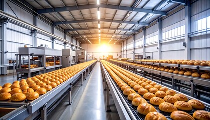 Bread factory conveyor belt.