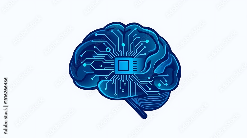 Poster artificial intelligence the fusion of human brain and computer chip