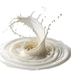 Milk tornado isolated on white background