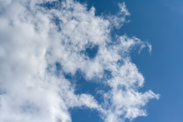 Blue sky with clouds. Nature background.