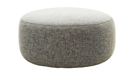 Isolated Light Gray Round Ottoman