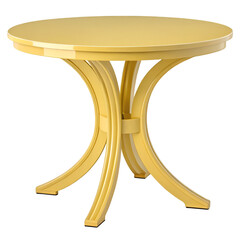 Yellow plastic round table isolated on white background