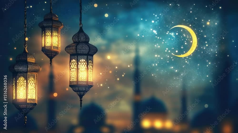 Poster a collection of lanterns suspended from a long string, perfect for decorative or celebratory use