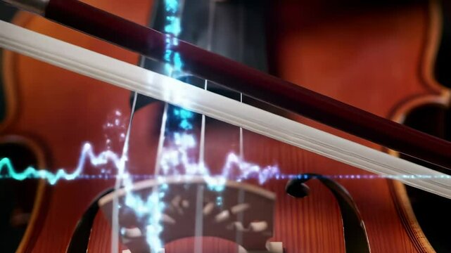 Stringed instrument and graphic representation of sound