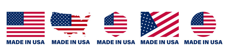 Made in USA icons set
