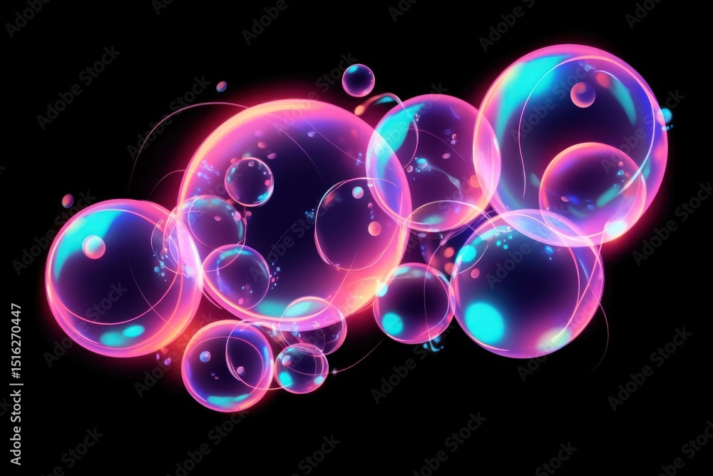 Canvas Prints isolated bubbles pattern purple light.