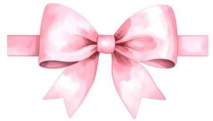 Pink Watercolor Bow Ribbon.