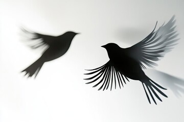 Obraz premium Silhouettes of Birds in Flight