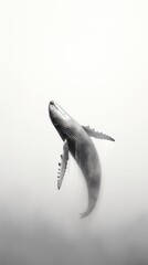 Fototapeta premium Grey tone wallpaper whale outdoors animal fish.