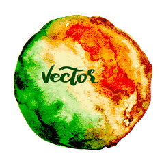 Hand Drawn Watercolor Drops Round Vector Illustration