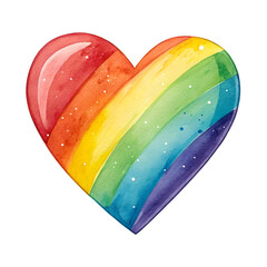 Rainbow heart isolated on white background
