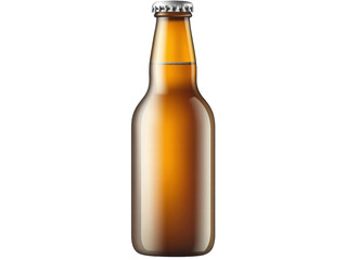 Isolated Amber Glass Beer Bottle