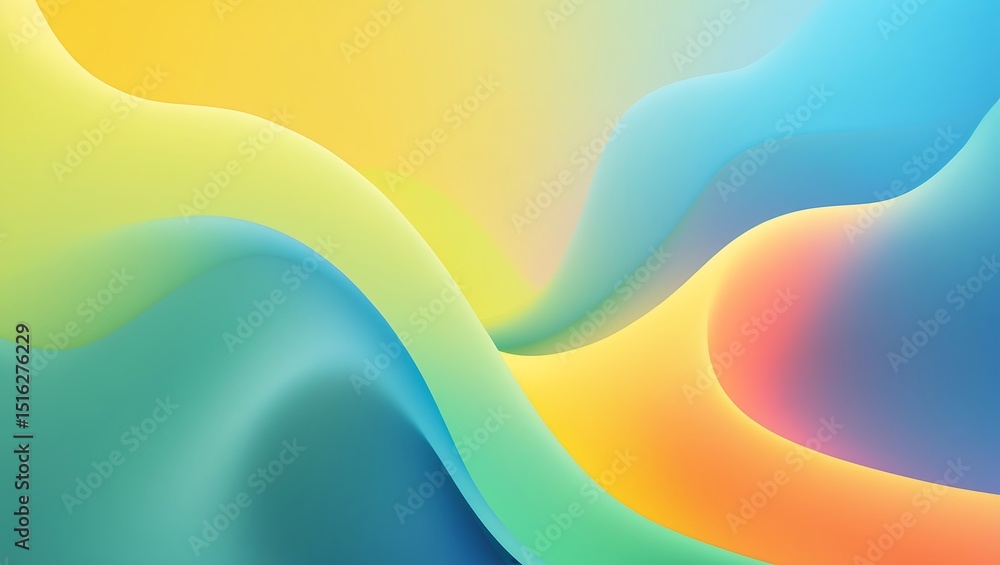 Poster Abstract colorful fluid wave background with dynamic gradient shapes