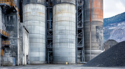 Fly ash silos and material handling systems in a coal-based thermal power station