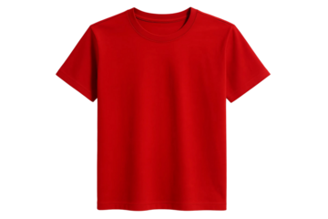 Red t shirt mockup isolated on transparent background