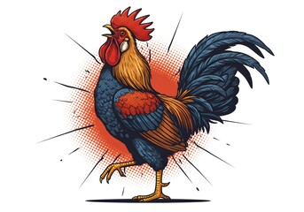 Rooster Crowing Proudly