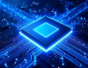 High-tech CPU on circuit board