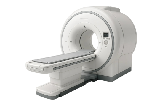 Modern mri scanner machine isolated on transparent background
